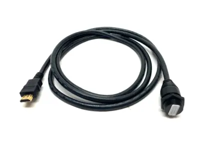 USED L-COM MALE TO FEMALE HDMI WATERPROOF CABLE ASSEMBLY 2M