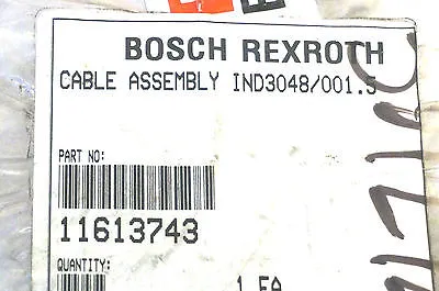 NEW BOSCH REXROTH 11613743 CABLE ASSEMBLY IND3048/001.5