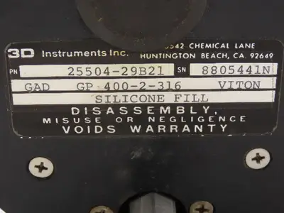 Used 3D INSTRUMENTS _UNKNOWN_ Parts (Hydraulics and Pneumatics) | Arrow Industrial #561285