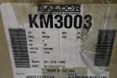 NEW OPEN BOX BALDOR KM3003 34-274-895 230/460V 1.3/.65A MOTOR STOCK S-73