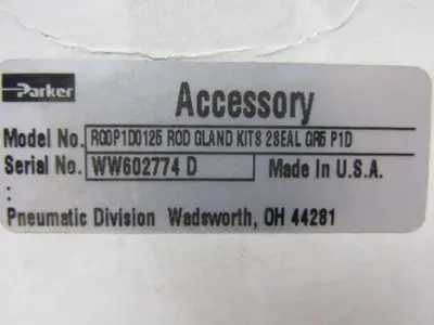 Parker RG0P1D0125 P1D Series Air Cylinder Gland Cartridge Seal Kit