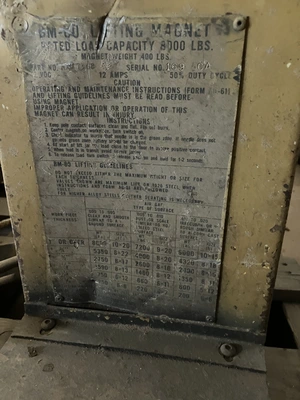 BM-80 Walker-Bux 8000lb lifting magnet, #4154