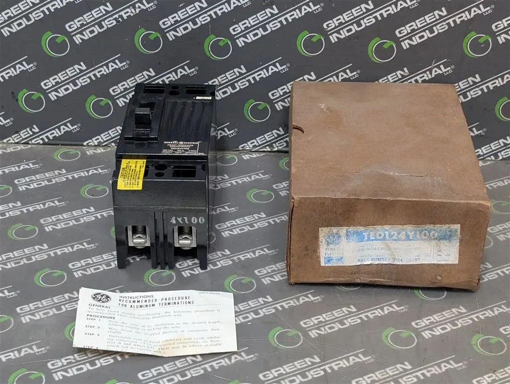 General Electric TED124Y100 Molded Case Switch 100A 480VAC 2 Pole New NIB