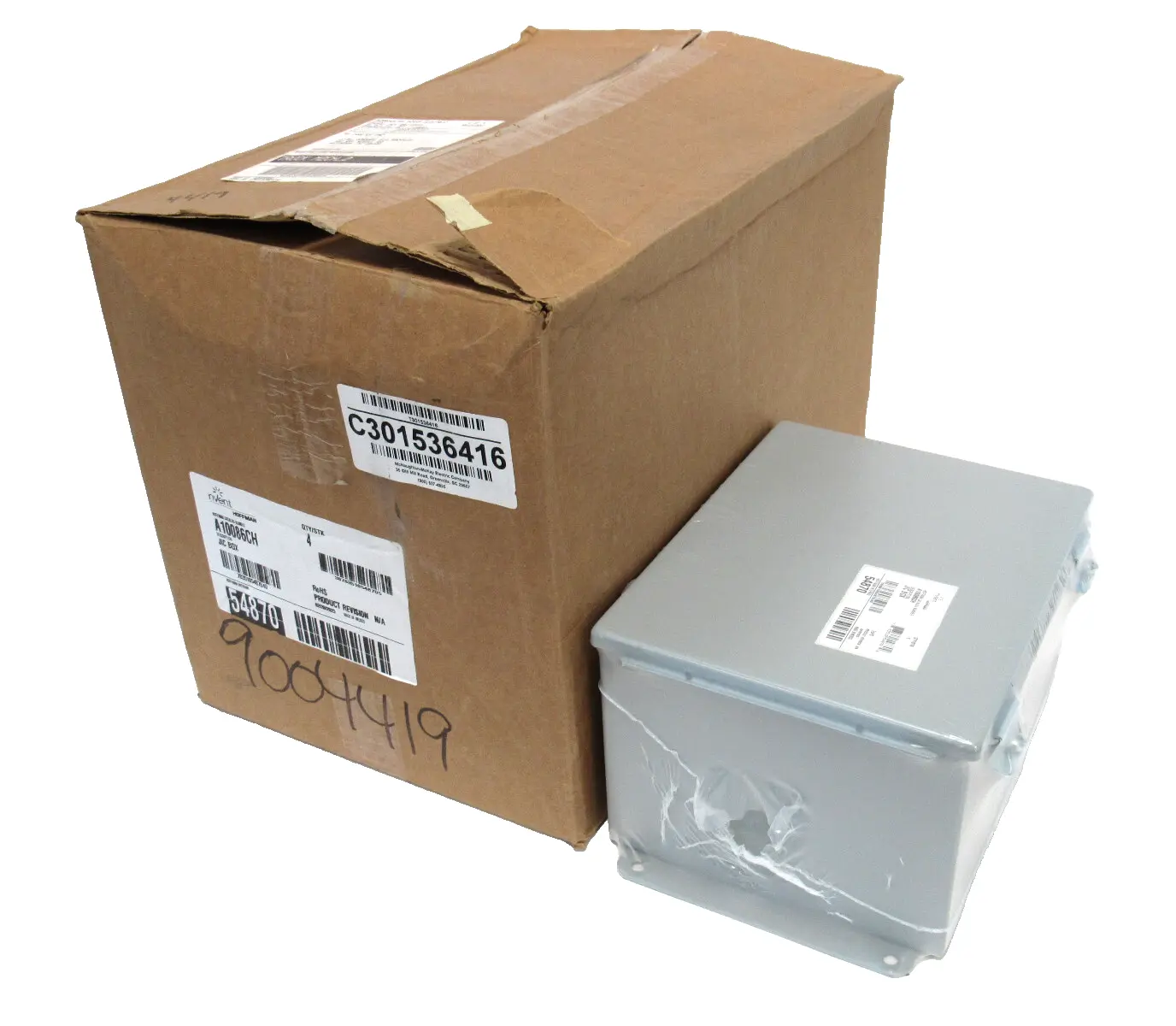 NEW BOX OF 4 HOFFMAN 54870 ENCLOSURE 10"x8"x6" A10086CH
