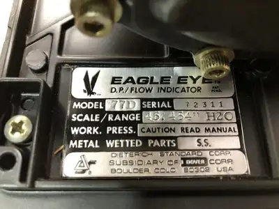 Eagle Eye Meter 77D D.P./Flow Indicator 45.454″ H2O -NIB
