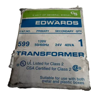 NEW EDWARDS SIGNALING 599 TRANSFORMER 120V 50/60HZ