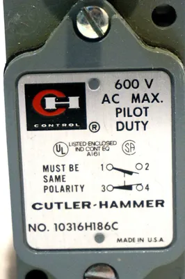 NEW CUTLER HAMMER 10316H186 LIMIT SWITCH