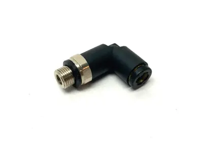 USED PARKER PNEUMATIC PUSH-IN ELBOW FITTING 6MM TUBE M10X1 THREAD