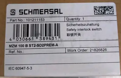Schmersal MZM100BST2-SD2PREM-A Electronic Electromagnetic Lock Loc6D7
