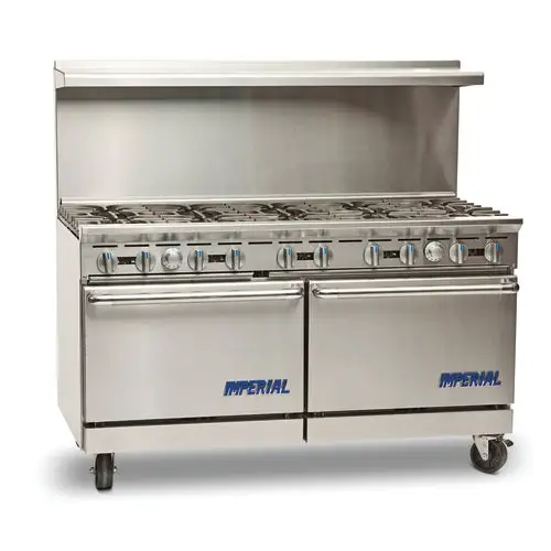 Imperial IR-10 60" 10 Burner Gas Range w/ (2) Standard Ovens, Natural Gas