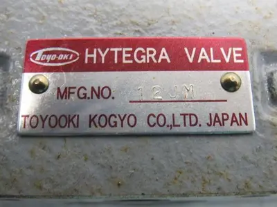 Toyo-Oki Hytegra 12JM Hydraulic Valve