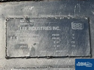 USED Lee Industries 2,000 Gal Lee Reactor, 316 S/S, 23/100#