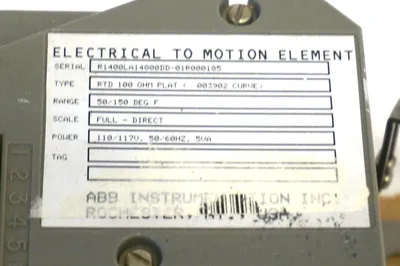 NEW ABB INSTRUMENTATION RTD 100 OHM PLAT TEMP SWITCH RTD100