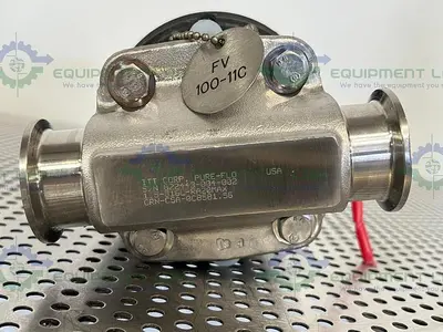 USED ITT PURE-FLO AP1509  STAINLESS STEEL DIAPHRAGM VALVE W/ 1 1/2" SANITARY FIT