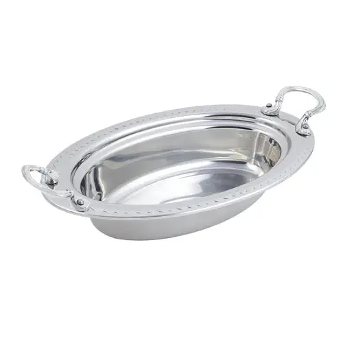 Bon Chef 5499HRSS Full Size Oval Steam Pan, Stainless