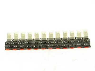 Omron MY4N-GS Relay 14-Pin 4 Pole LED Indicator 24VDC Coil w/ Base Lot of 12