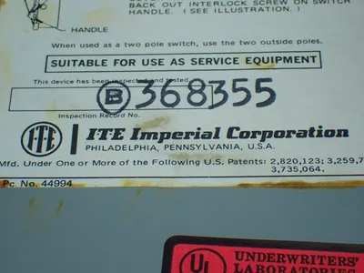 Used ITE IMPERIAL JU322 Disconnects Ohio US | HGR 24 #879673
