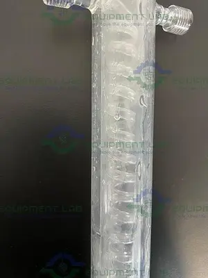 USED ACE GLASS 250MM SPIRALED COIL CONDENSER W/ 24/40 JOINTS #7 ACE-THRED CONNECTION