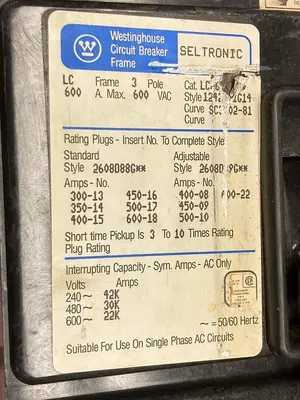 Used WESTINGHOUSE 2608D88G Miscellaneous Equipment (Electrical & Power) Ohio US | Surplus Asset Holdings #1364117