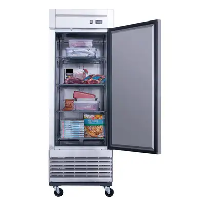 New | in-Stock Dukers New Dukers D28F Stainless Steel Single Solid Door Commercial Reach-in Freezer Freezers Illinois US | Falcon Restaurant Supply #1376363