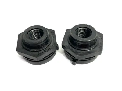 USED ACE ROTO-MOLD TANK BULKHEAD ADAPTER FITTING 3/4" POLY