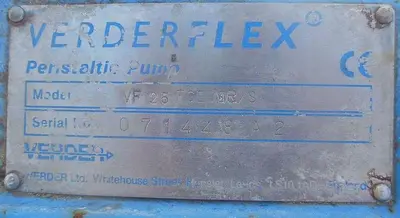 Pump, Peristaltic, 2 HP, S/st, Verdeflex, Mdl VF 25 #S743000