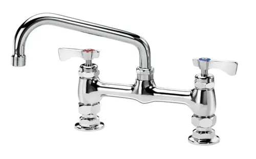 Krowne 15-808L-W-E4 Raised Deck Mount Faucet w/ 8" Swing Spout & VR Wrist Action Handles - 8" Centers, 1.5 GPM