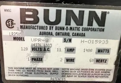USED BUNN VPR