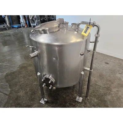 Used 500 Liters (130 Gal) Stainless Steel Sanitary Tank with Legs