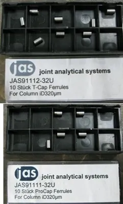 QTY. 13. JAS JOINT ANALYTICAL SYSTEMS FERRULES T-C...