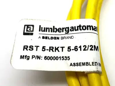 RST 5-RKT 5-612/2M | Lumberg Automation  Double Ended M12 Cordset 5-Pin M/F - Used