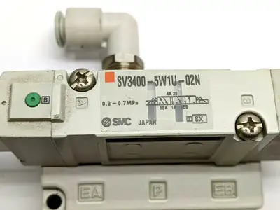 SV3400-5W1U-02N | SMC  Solenoid Valve w/ Sub Plate - Used