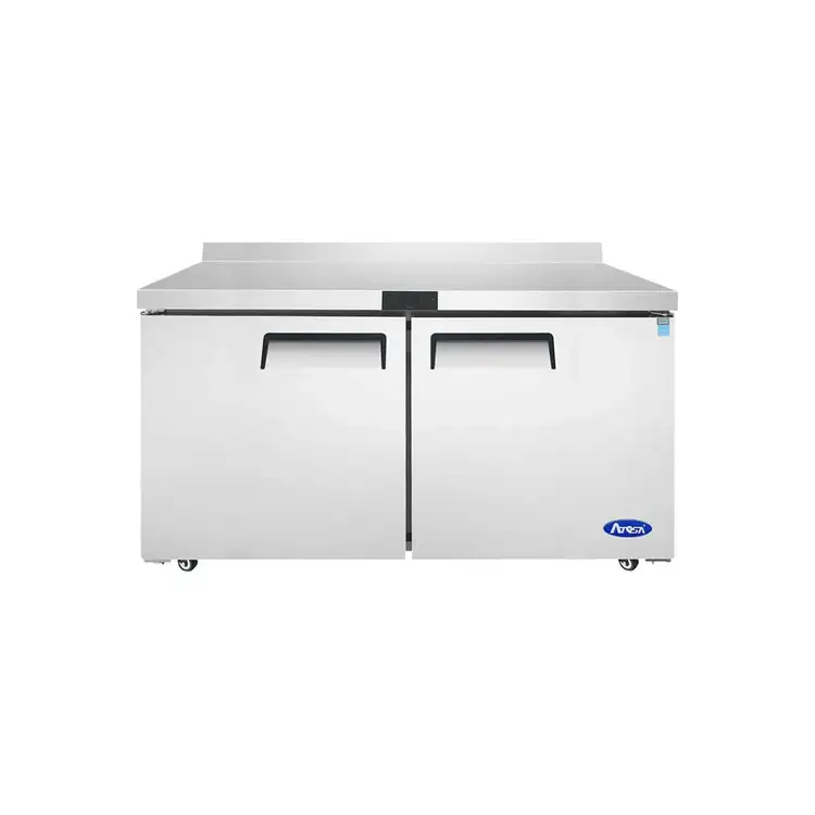 New | in-Stock Atosa New Atosa MGF8410GR 60" (2) Door Worktop Refrigerator w/ Backsplash Worktop Refrigerators Illinois US | Falcon Restaurant Supply #1375424