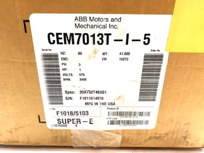 NEW ABB BALDOR RELIANCE EXPLOSION PROOF ELECTRIC MOTOR 3-PH 1HP