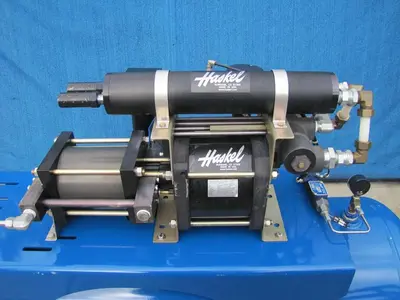 Haskel 8AGD-2 Single Stage Double Action Gas Booster with 80 Gallon Tank