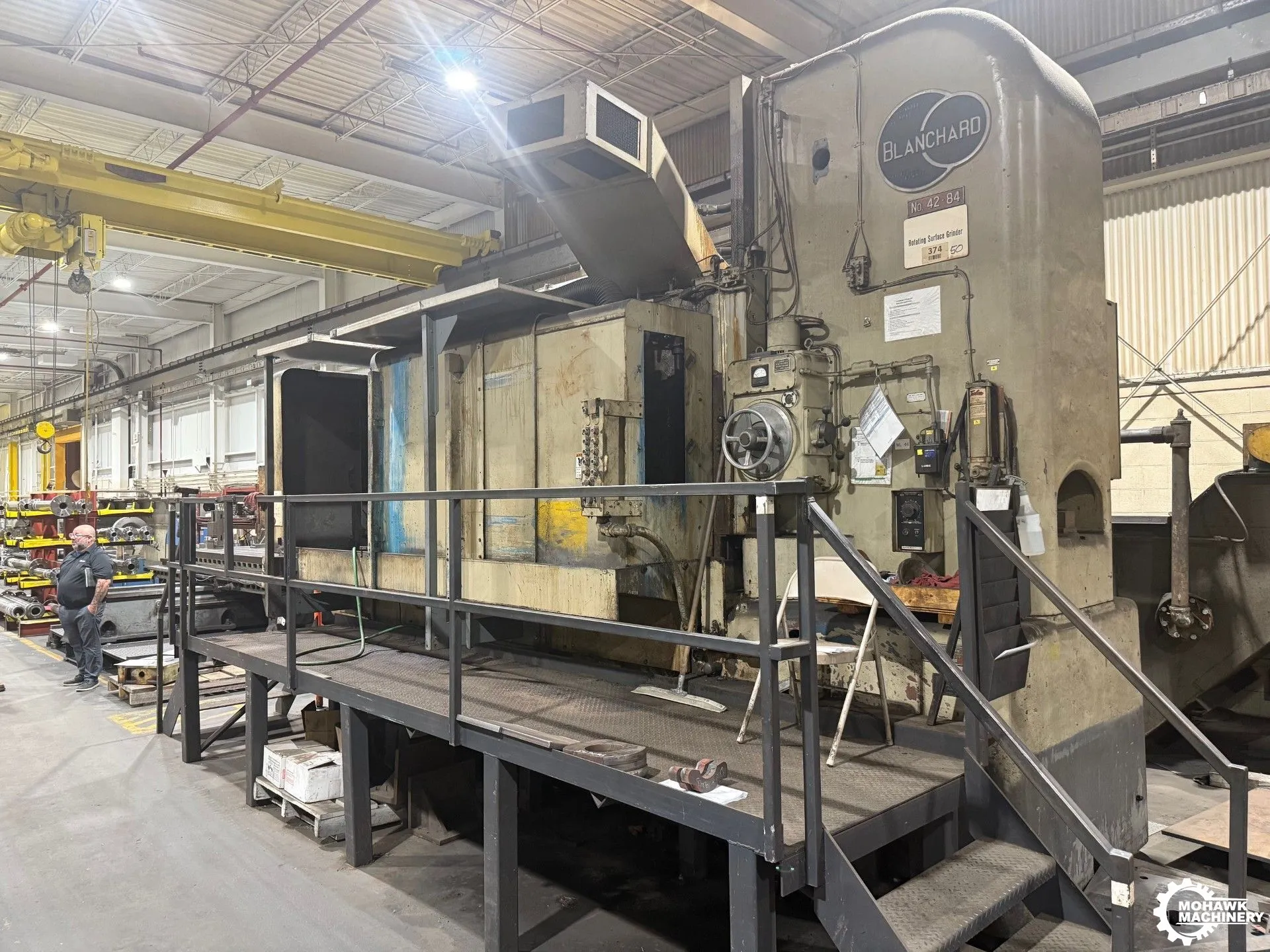 84" BLANCHARD “42-84” EXTRA-HIGH VERTICAL-SPINDLE ROTARY SURFACE GRINDER w/100 HP Motor - 40" Extended Column Height