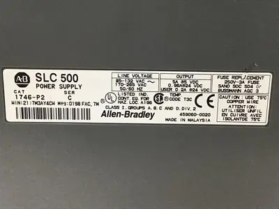USED ALLEN BRADLEY 1746-P2 SER C / 1746-A10 SER B