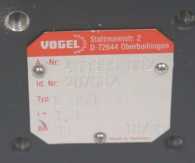 NEW VOGEL 463395-002 GEARBOX 287602, L-050