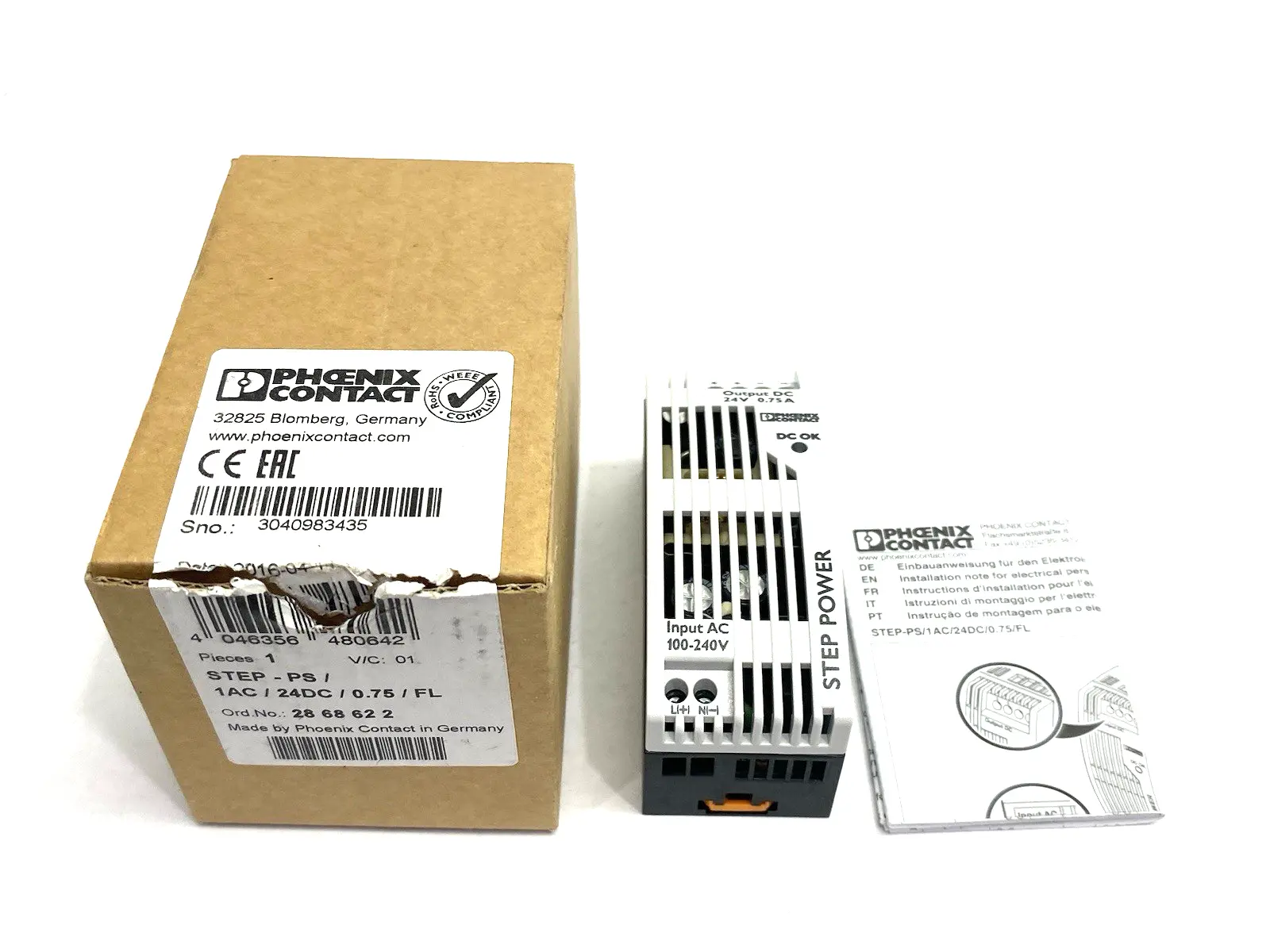 USED PHOENIX CONTACT PRIMARY SWITCHED POWER SUPPLY 2868622