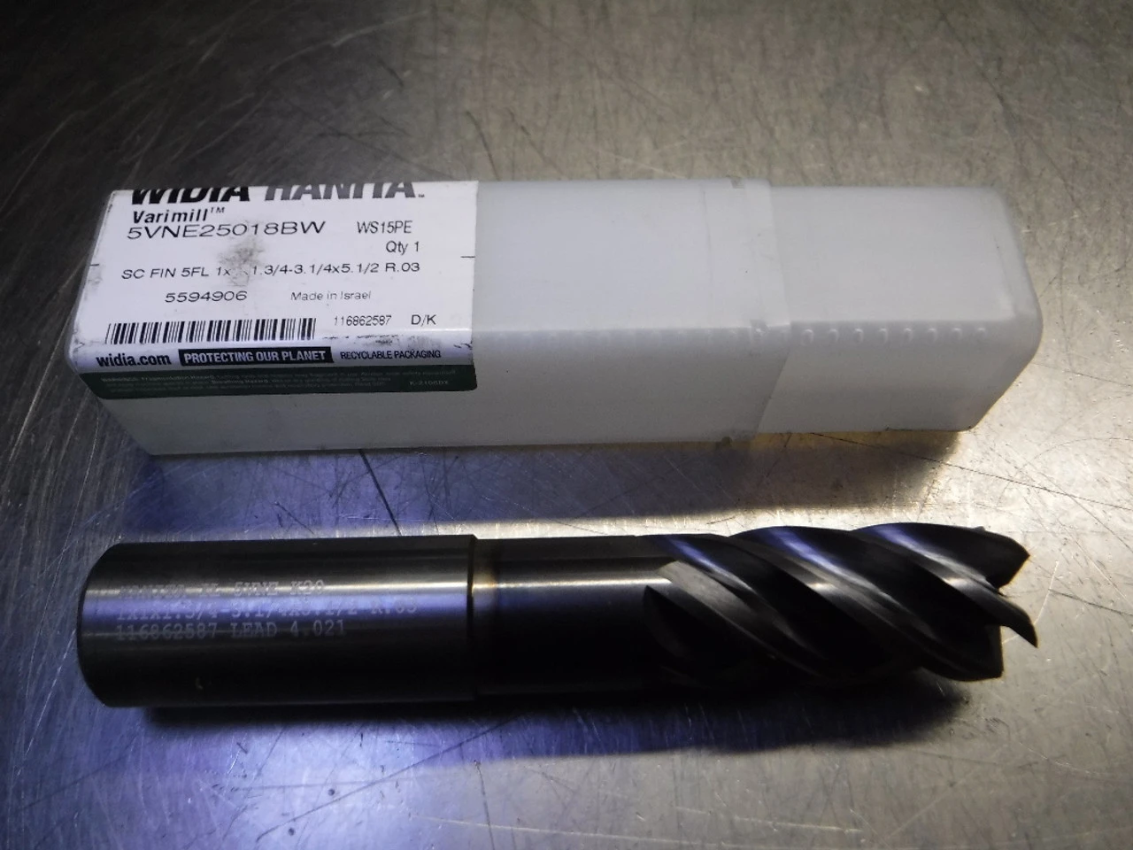 Widia/Hanita 1" 5 Flute Carbide Endmill 1" Shank 5VNE25018BW WS15PE (LOC2555)