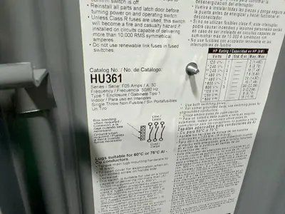 Used SQUARE D HU361 Switchgears Ohio US | HGR 24 #1286033