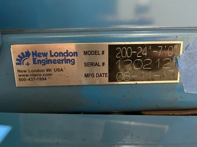 83"L x 24"W Belt, New London Horizontal Conveyor, Model 200-24-70, New in 2017