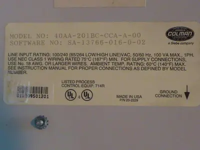 USED BARBER COLMAN 40AA-201BC-CCA-A-00