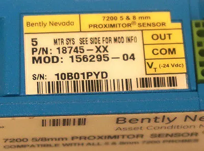 NEW BENTLY NEVADA 18745-XX PROXIMITOR SENSOR 156295-04, 7200 5 & 8MM