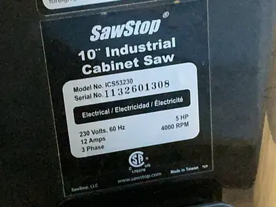 Used SAWSTOP ICS53230 Woodworking Table Saws Ohio US | HGR 24 #1343595