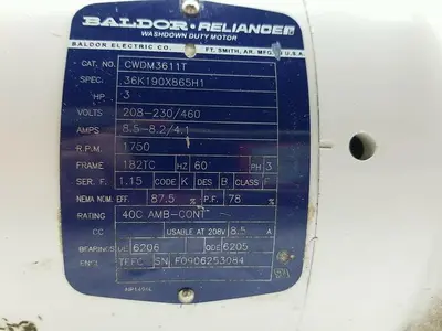 Used BALDOR BALDOR CWDM3611T Motors (misc) | ND Industrial Surplus #1223470