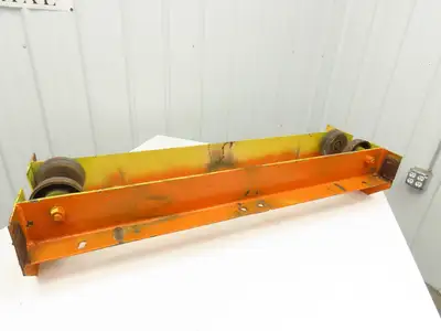 Underhung Bridge Crane Push End Truck 3-1/4"-5" Beam Flange 48"L 5"Steel Wheels