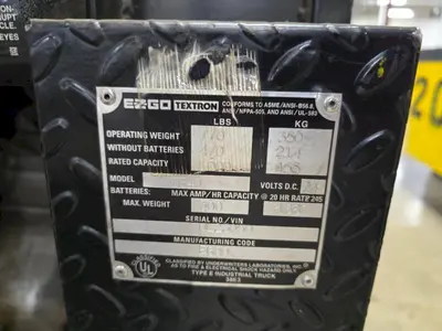 24 VOLT EZ-GO MODEL XI-640 TEXTRON CHASER/TUGGER CART #32: YOBRO #24634