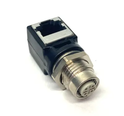 New | in-Stock HARTING Panel Feed-Through Adapter M12-RJ45 Right Angled Disconnects Michigan US | Maverick Industrial Sales #1392938