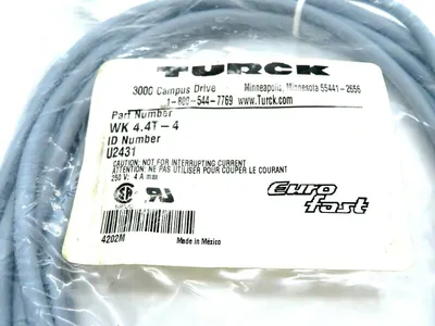 NEW SEALED TURCK WK 4.4T-4 CORDSET U2431 WK 44T4